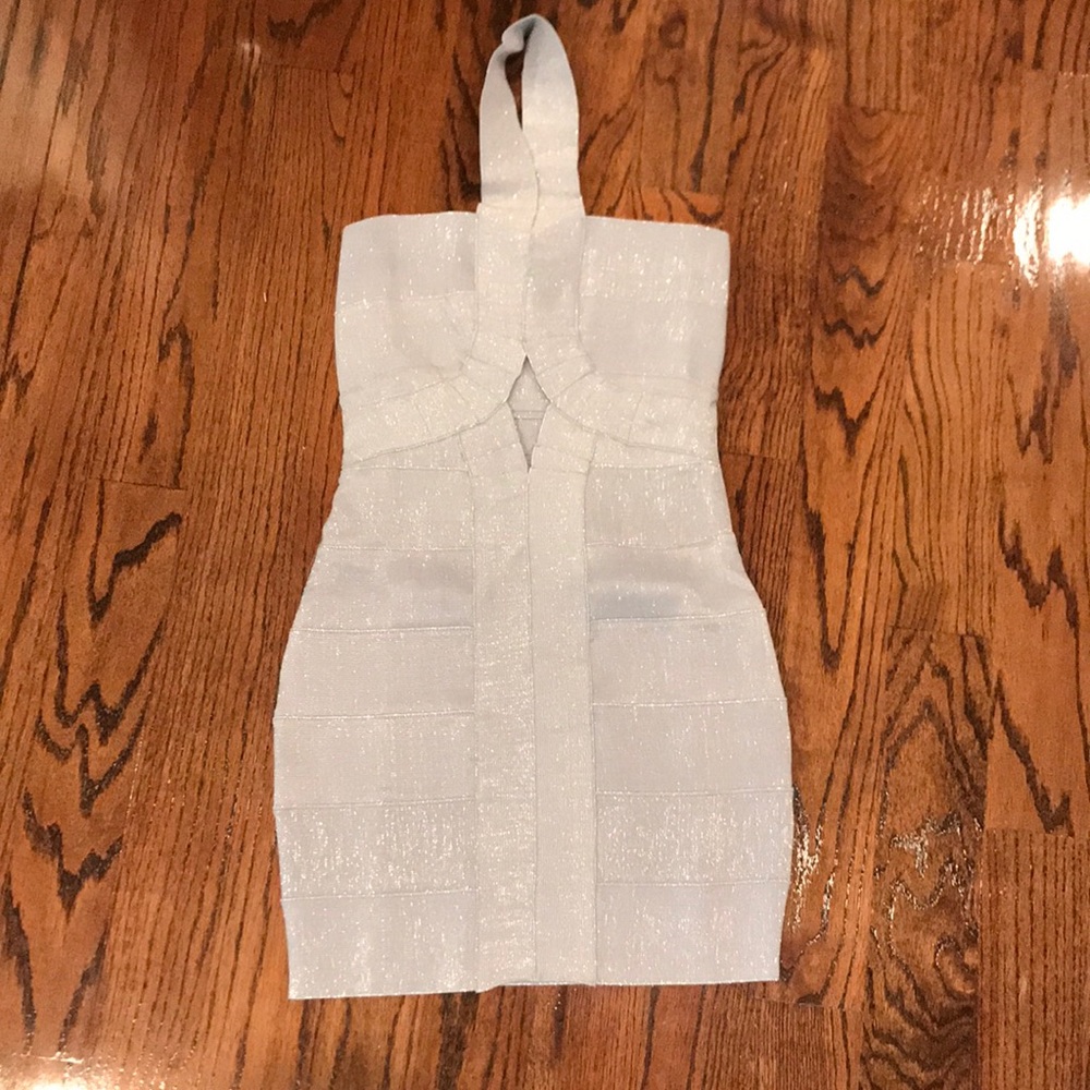 NWOT silver sparkle bodycon dress